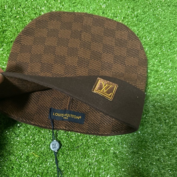 Louis Vuitton Checkered Brown Beanie - Picture 2 of 3